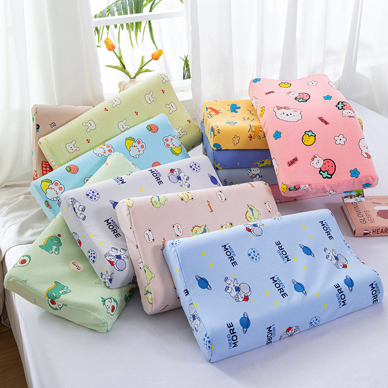 温州高含量乳胶枕芯精梳棉儿童枕头卡通幼儿园中童小童学生侧睡