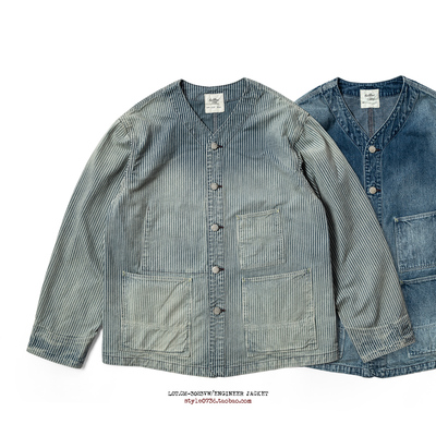 REDCLOUD 赤芸 季节限定 复古洗水无领夹克内搭外穿层次提炼 3023