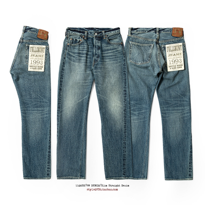 RedCloud赤芸 X Fullcount全新联名企划复古水洗丹宁牛仔裤1108SH