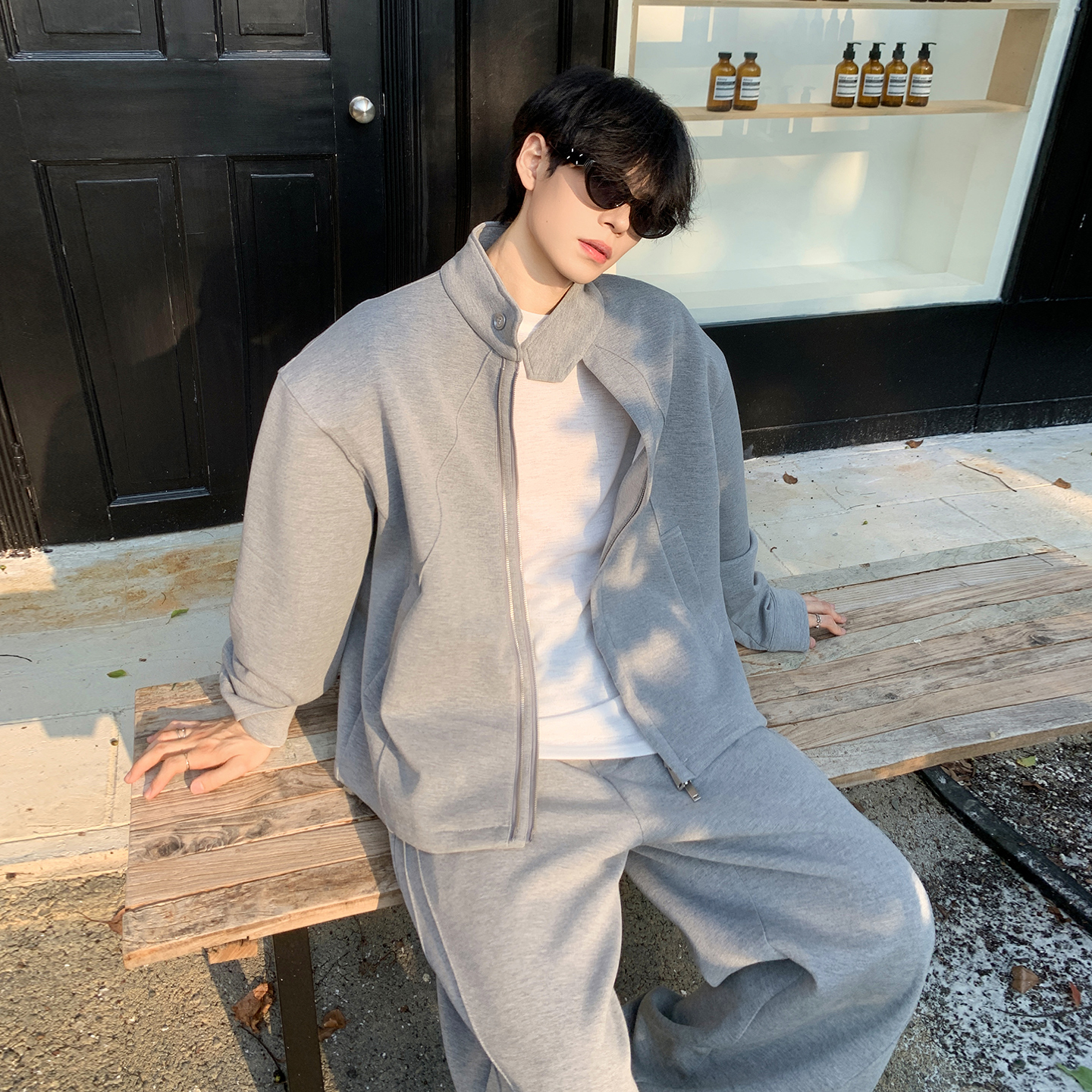 空气棉懒人通勤卫衣套装