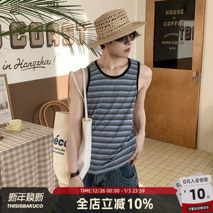 夏季 白口阳 休闲条纹背心男薄款 慵懒感百搭 2025年 理想乌托邦