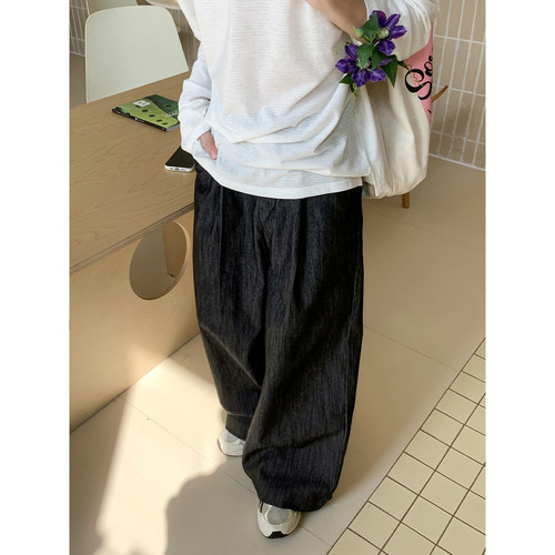 棉麻感薄款原浆阔腿裤