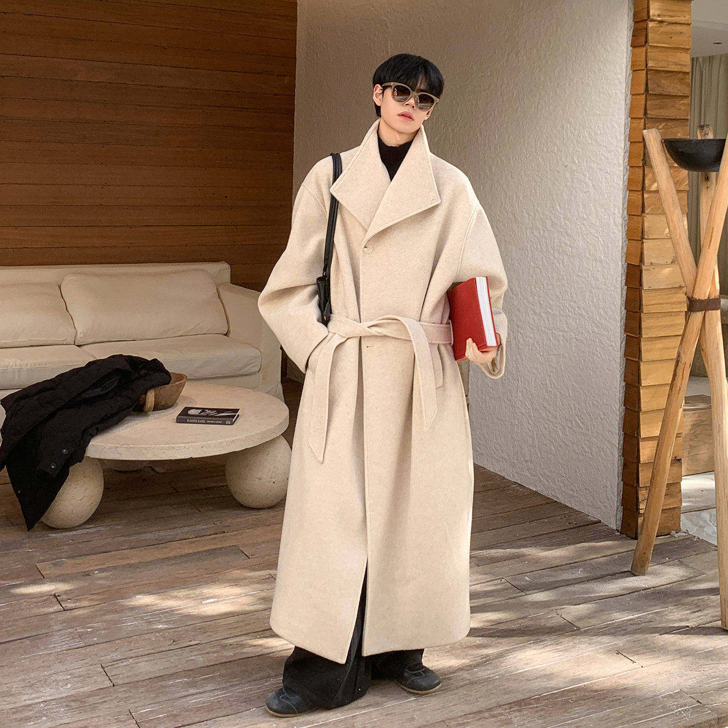 白口阳【左岸梦旅】雪白缪斯极简老钱美学宽松加厚毛呢大衣外套冬,男装,毛呢大衣,淘宝优惠券,粉丝福利购,淘宝优惠卷