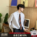 男春夏英伦长袖 浅色系百搭条纹衬衫 polo上衣 独白时刻 白口阳