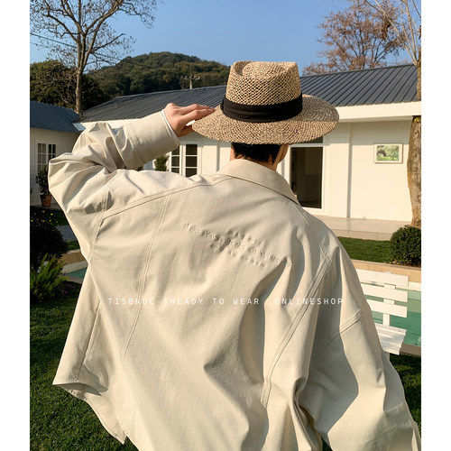 刺绣廓形外套oversize衬衫