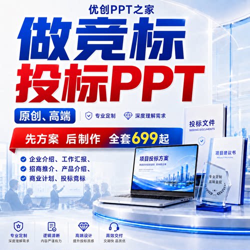 竞标投标款投标竞标PPT定制 政企项目申报专项债方案内容优化排版