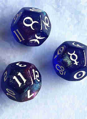 【实物】 Astrological dice 行星星座宫位学习骰子筛子色子桌游