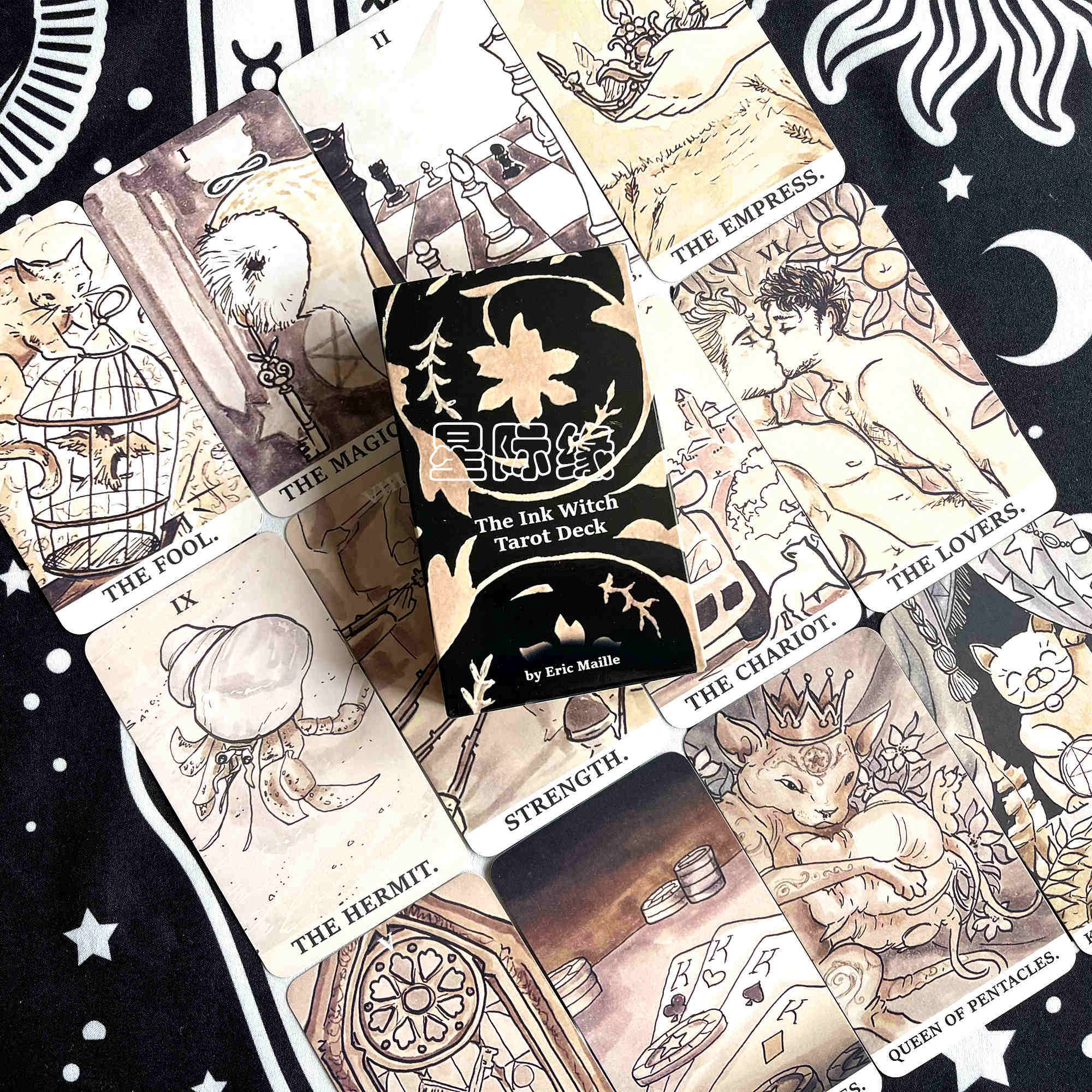 包邮 ink witch tarot 油墨女巫塔罗牌 英文桌游卡牌游戏纸牌