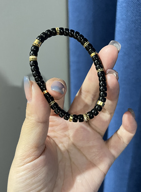 【秘境珠宝】守护·原创能量文玩稳定气场黑尖晶手串手环