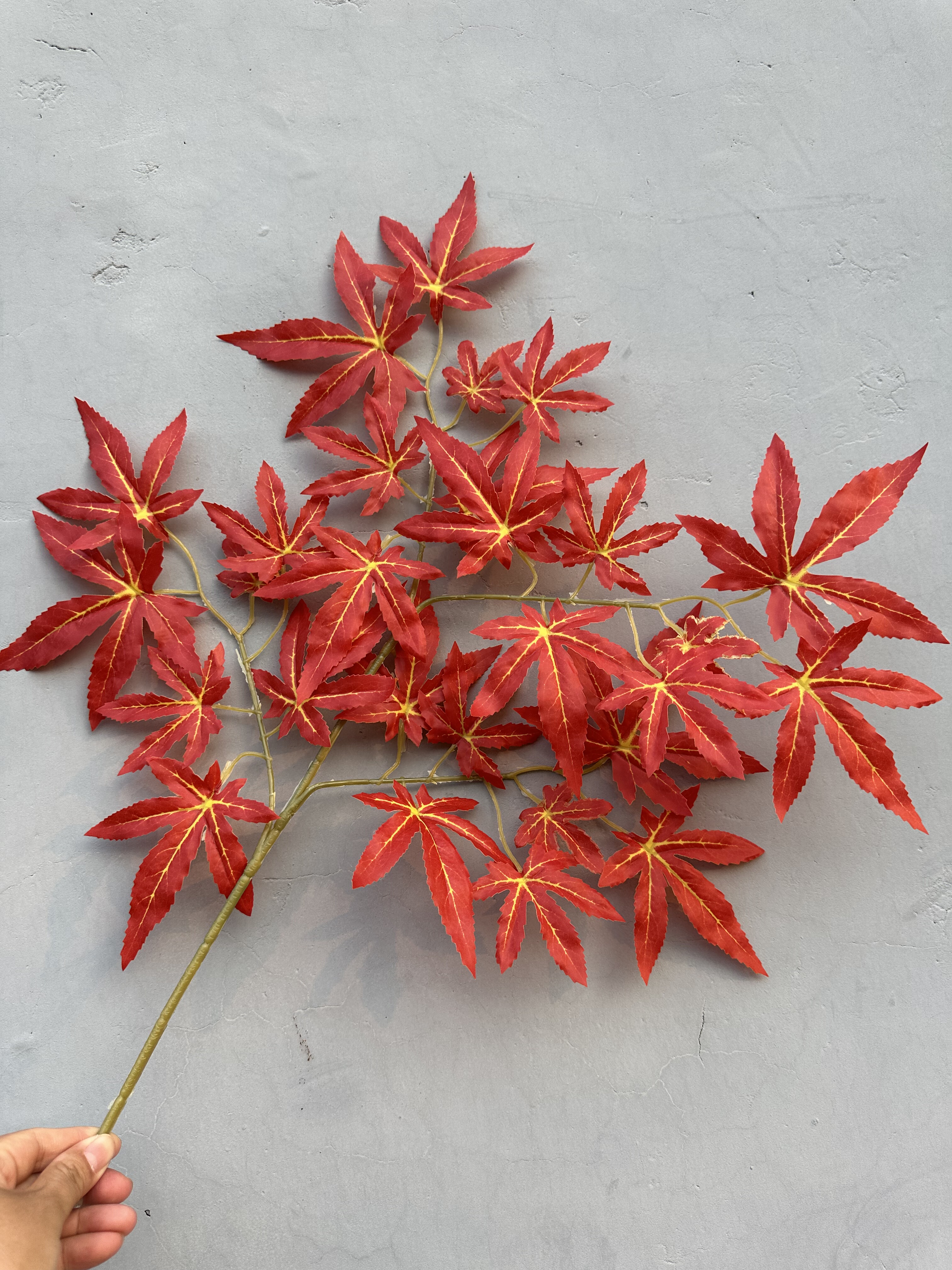 仿真红枫叶梧桐叶假榕树叶装饰秋季树枝树菩提叶绿色造景工程花艺