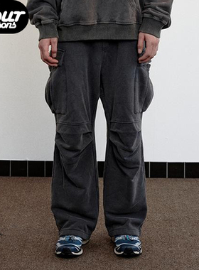 四季 GLOBALVALLY水洗质感休闲裤工装长裤 WASHED OLD SWEATPANTS