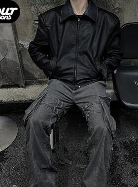 UPGREATED 重磅工装拉链长裤【丁程鑫同款】斜纹水洗布 飘带装饰