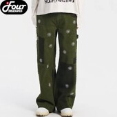 休闲裤 ROYAL 汪苏泷同款 BIRTH 裤 CHILD.BORC 钉珠拼色工装