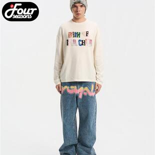 CHILD.BORC彩钻royal字母牛仔裤 ROYAL 立体刺绣高温烫钻 BIRTH