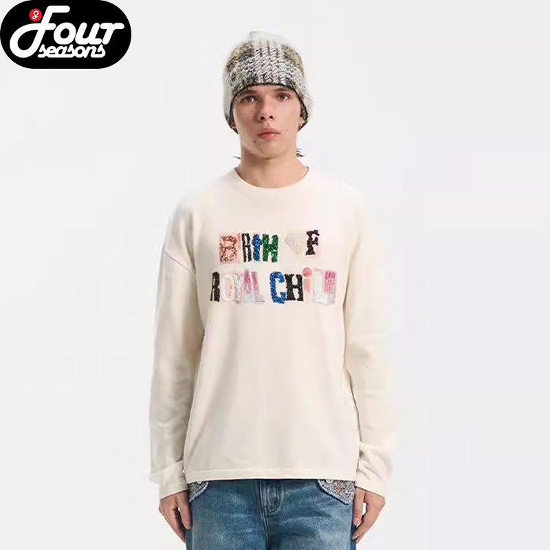 BORC四重工艺珠片长袖T恤