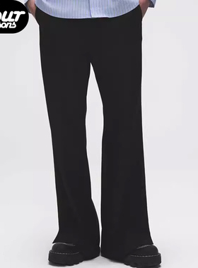 【四季】BIRTH OF ROYAL CHILD.BORC 混纺面料开衩纯黑色西裤轻奢