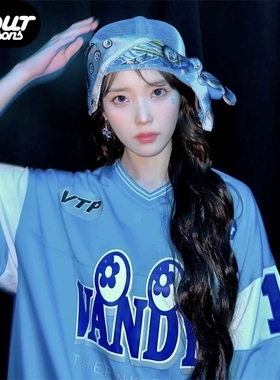 VandyThePink × New Jeans 联名蓝色冰球服短袖球衣T恤【现货】