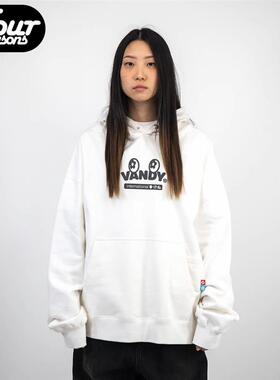 【官方正品】VandyThePink胸前笑脸标语印花白色连帽卫衣男女同款