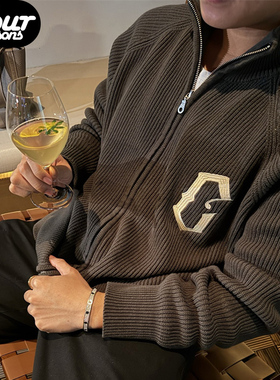 正品Conjure 2026新品拉链卫衣春秋季宽松开衫外套上衣坑条棉夹克