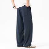 夏季新款莱赛尔天丝休闲长裤子男潮流抽绳直筒阔腿伞兵裤8807/p45，男装休闲裤，星座223-1（原星座201）