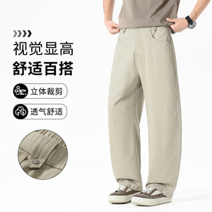 春夏季莱赛尔天丝棉直筒阔腿长裤男无影墙弯刀西裤山本裤8213/p50图片