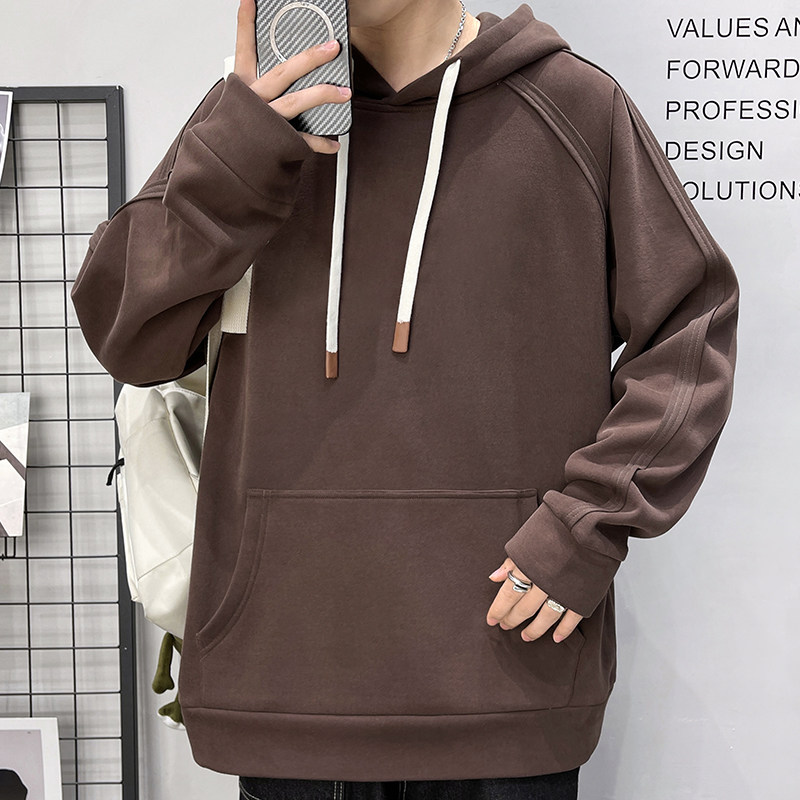W702/p58连帽套头衫卫衣2023春季男装店主风插肩袖纯色百搭长外套,男装卫衣,星座223-1（原星座201）