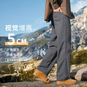 秋冬户外工装伞兵冲锋裤美式休闲卫裤男褶皱弯刀阔腿裤3605/特p40图片