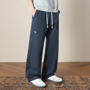 春夏季新款莱赛尔天丝垂感休闲裤男老钱风直筒阔腿伞兵裤8807/p45，男装休闲裤，星座223-1（原星座201）