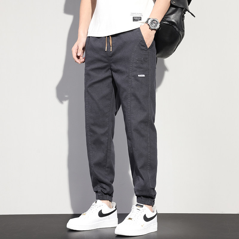 k881/p45日系2023夏季工装裤男装宽松九分束脚卫裤休闲裤抖音主推,男装休闲裤,星座223-1（原星座201）