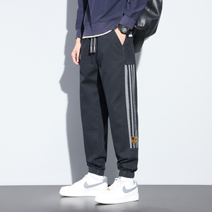 7006/p40日系2023秋冬美式工装裤男装条纹束脚裤哈伦裤休闲裤主推图片