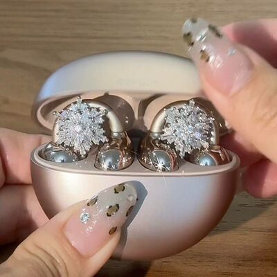 满钻雪花耳机钻扣适用sony索尼Linkbuds clip耳夹钻扣配饰蝴蝶