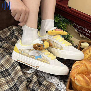 顽刻ollieskate腊肠小狗配色夏季 校园风W系列低帮男女国潮滑板鞋