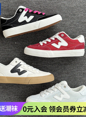 顽刻ollieskate黑白熊猫配色冬季BAKE低帮男女国潮W面包鞋板鞋