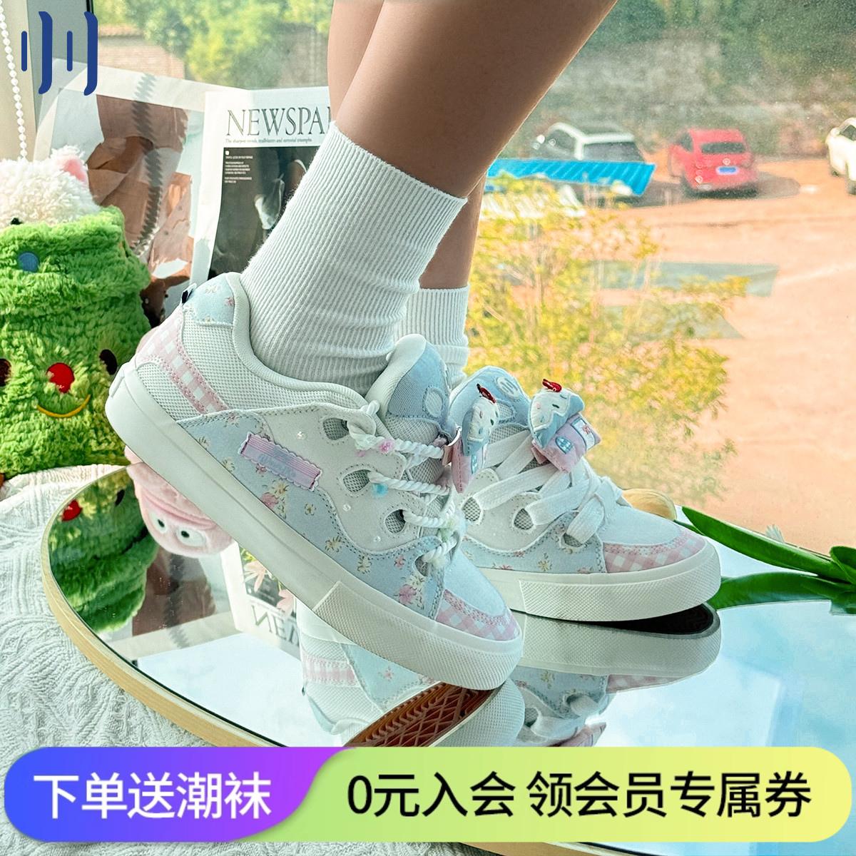 顽刻ollieskate面包鞋布露比配色BAKE复古休闲低帮男女国潮滑板鞋