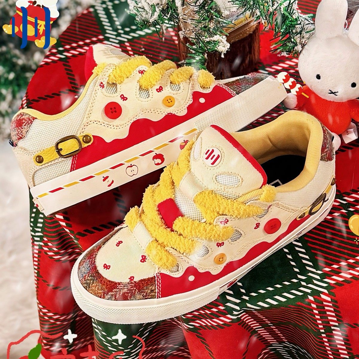 顽刻ollieskate面包鞋BAKE新年款小苹果休闲复古男女国潮滑板鞋