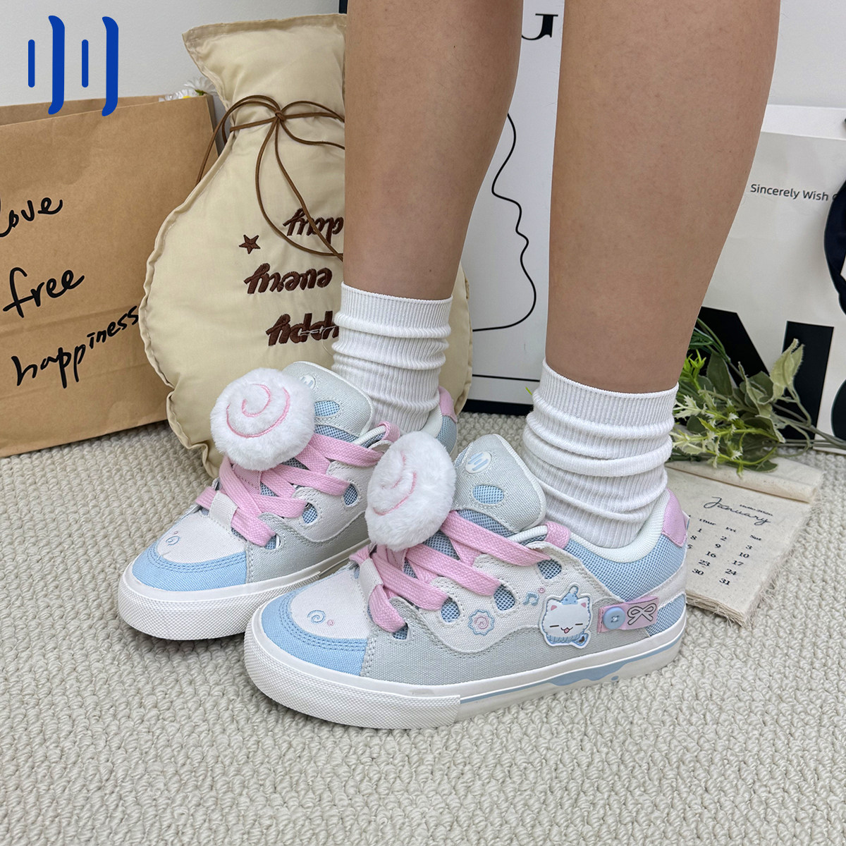 顽刻ollieskate面包鞋鱼板小猫配色春季BAKE休闲男女国潮滑板鞋