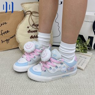 BAKE休闲男女国潮滑板鞋 顽刻ollieskate面包鞋 鱼板小猫配色春季