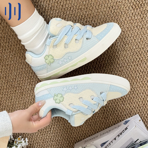 顽刻ollieskate面包鞋四叶草配色春季BAKE休闲低帮男女国潮滑板鞋