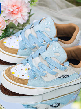 顽刻ollieskate面包鞋magic 麦旋风BAKE长毛绒低帮男女国潮滑板鞋