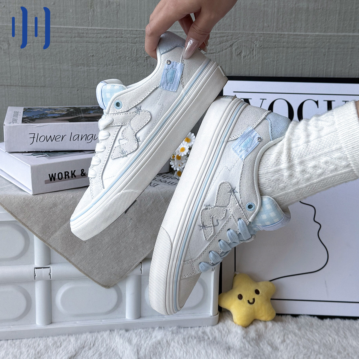 顽刻ollieskate软糖星星配色学生校园风W系列低帮男女国潮滑板鞋