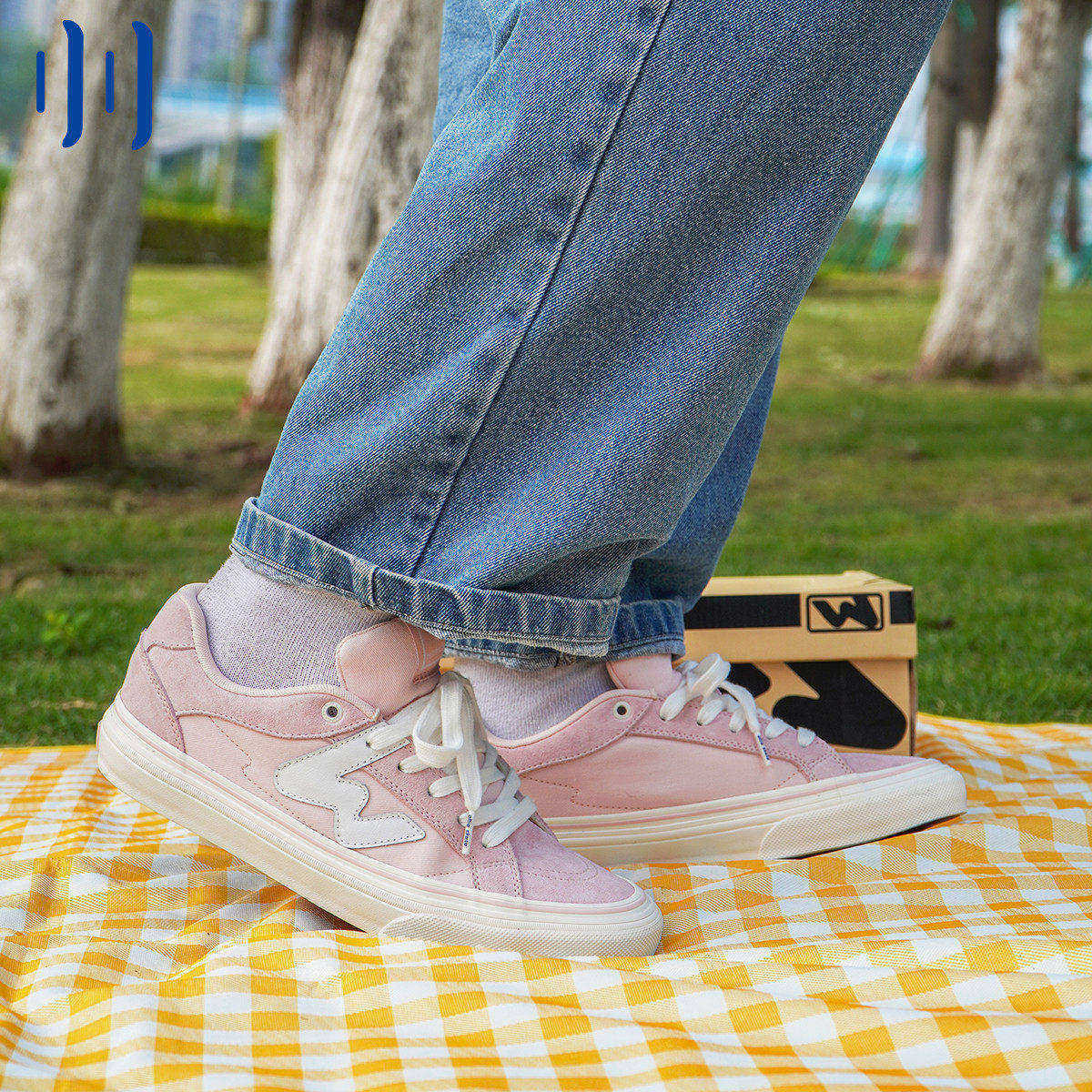 顽刻ollieskate浅粉色春季校园风W系列帆布低帮男女国潮滑板鞋,流行男鞋,休闲板鞋,淘宝优惠券,粉丝福利购,淘宝优惠卷