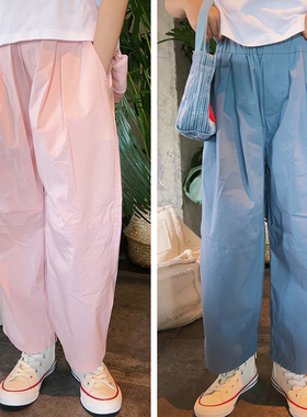 MIKA 2024夏季新品中大男女童轻薄舒适轮廓宽松香蕉裤裤休闲长裤