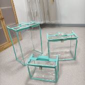 现货透明PVC防泼水防尘防潮收纳袋手提袋玩具袋塑料拉链包沙滩包