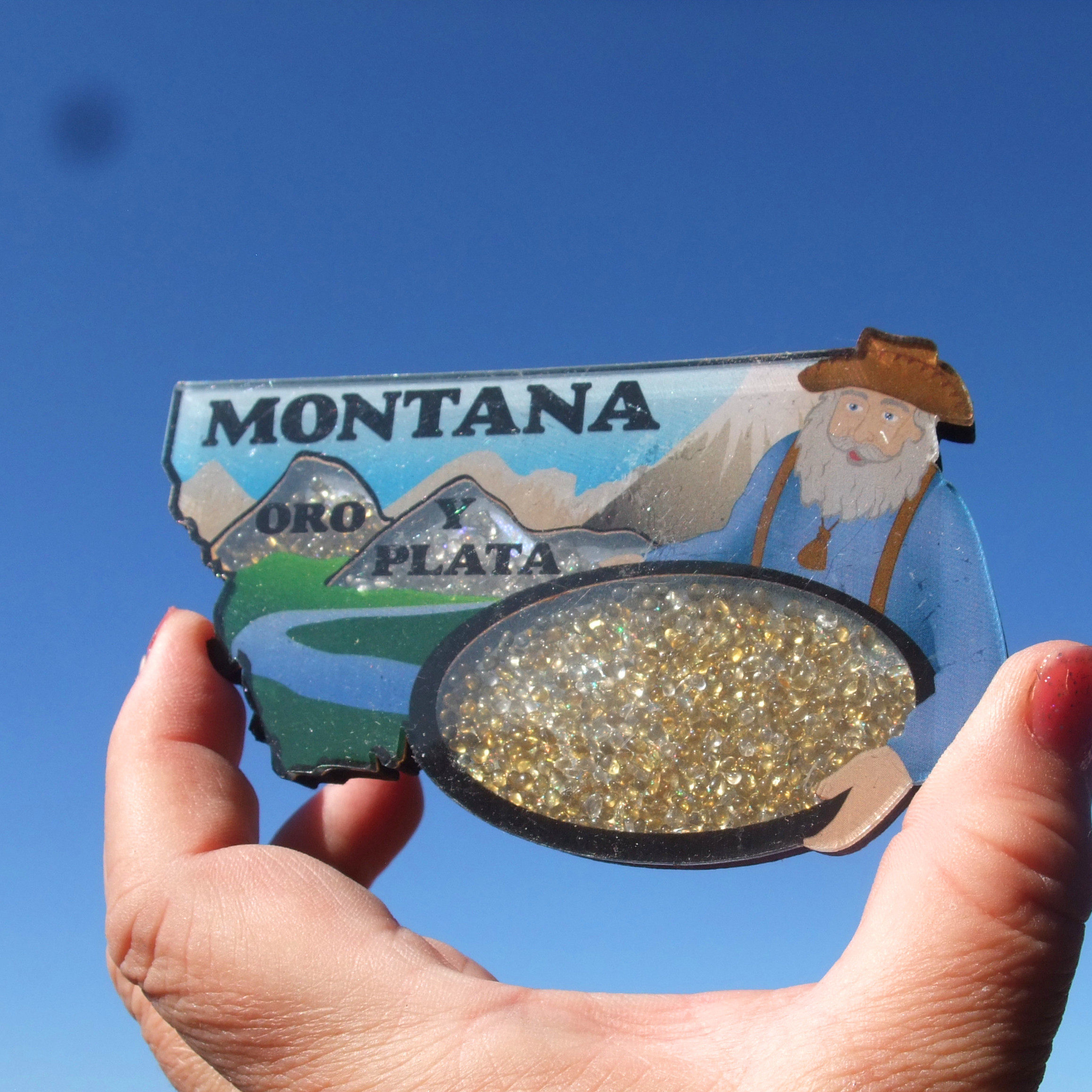 美国当地购买冰箱贴 MONTANA 蒙大拿州 仿宝石