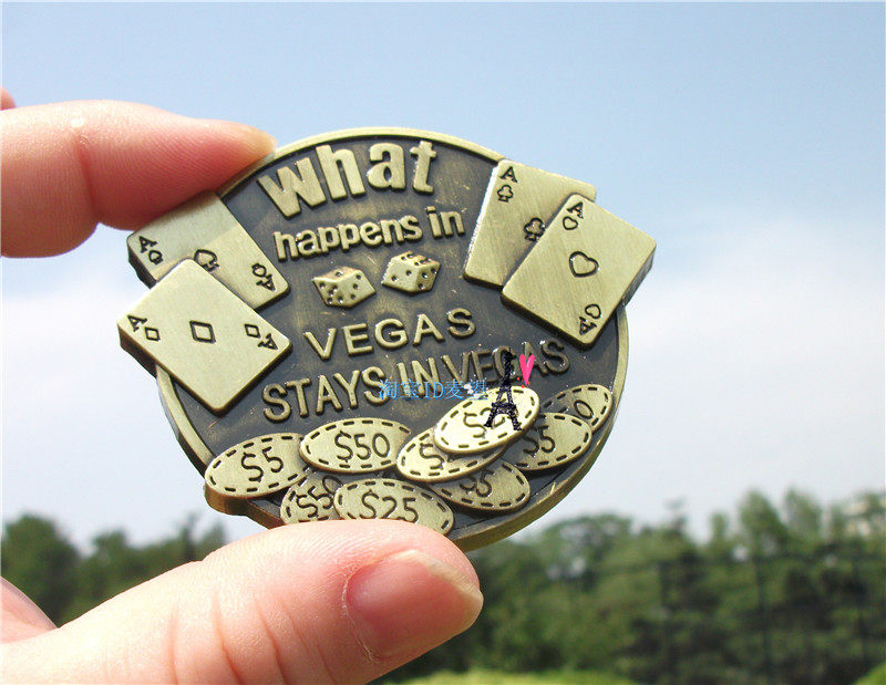 TRAVEL COMMEMORATIVE FANTI MAGNET LAS VEGAS LAS VEGAS METAL FRIDGE MAGNET CHIP SOUVENIR