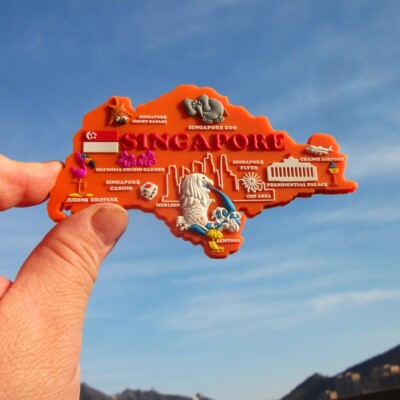 新加坡当地购买冰箱贴 地图形 相框 多款 彩色原包装 SINGAPORE