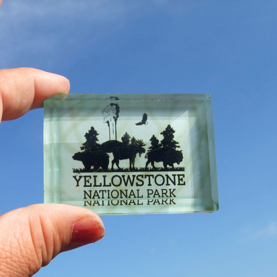 美国当地购买冰箱贴 黄石公园 玻璃 YELLOWSTONE NATIONAL PARK