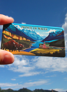 加拿大当地购买冰箱贴 COLUMBIA ICEFIELD PRINCE OF WALES车牌形