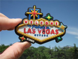 VEGAS LAS NEVADA经典 标志 手信 美国当地冰箱贴 软胶 拉斯维加斯