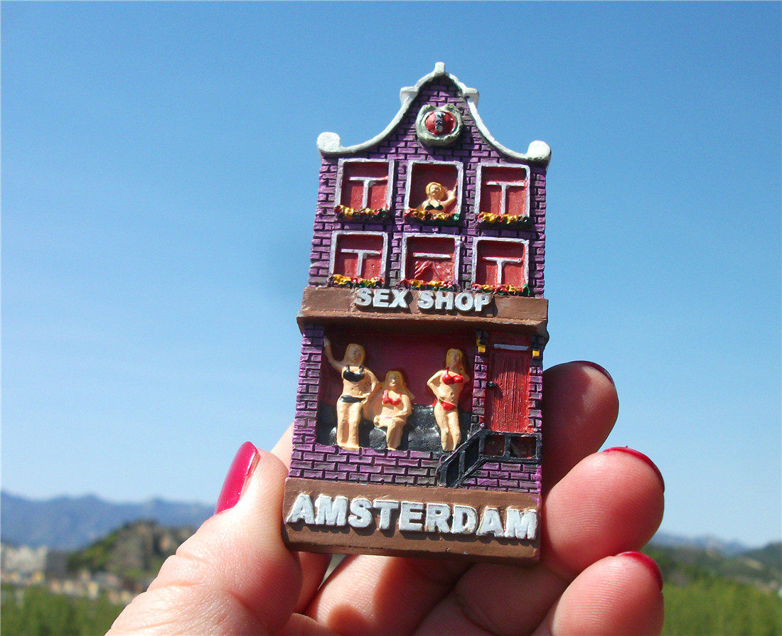 BUY FRIDGE MAGNETS IN THE NETHERLANDS LOCAL TRAVEL BACK AMSTERDAM RED LIGHT DISTRICT BEAUTIFUL GIRLS SEXHOUSE